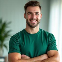 Professional photo of an encouraging male fitness specialist.
