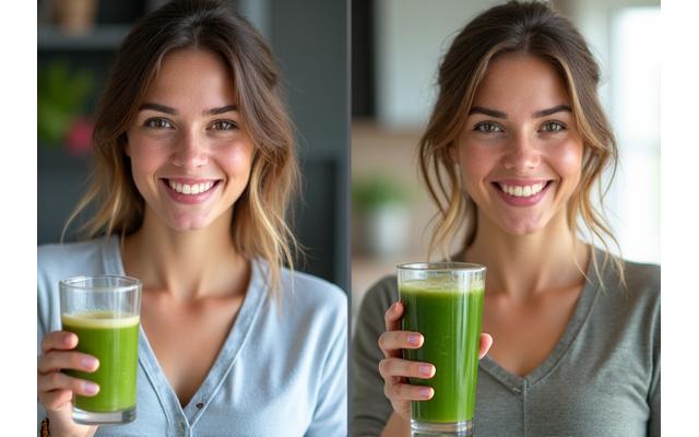 Before and after photos of Claire's dietary changes