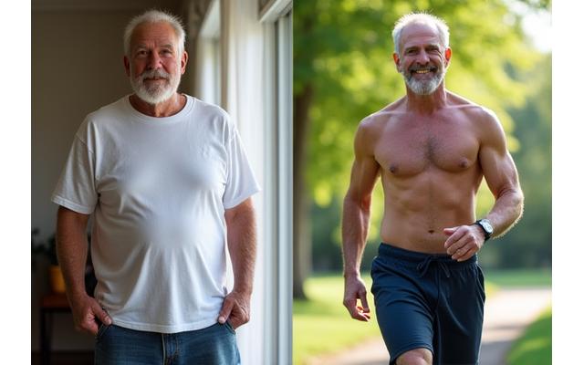 Before and after photos of Robert's fitness journey